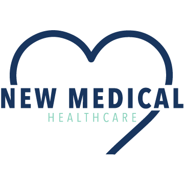 New Medical Healthcare logo - Blue Heart with "New Medical Healthcare" Text
